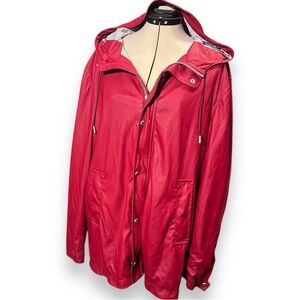 Red rain jacket
